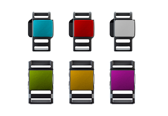Helmet buckles in different colours