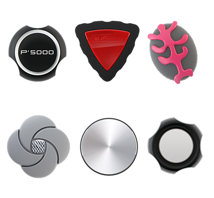 MINI TURN fastener depicted with different housing-designs for the handle