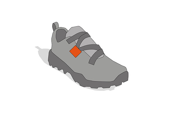 Fastening concept for footwear with a redirected strap