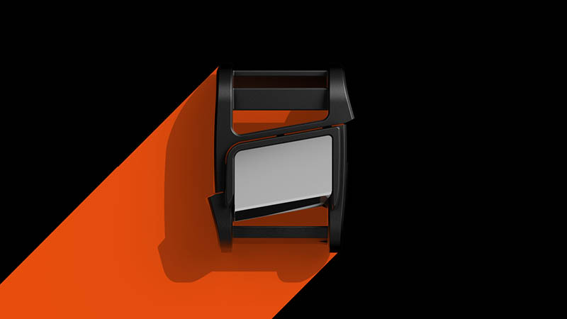 SLIDER buckle for 25 mm straps shown from above - customizeable shield