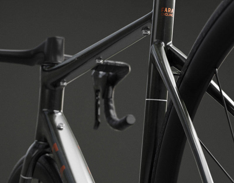 Close-up of the SNAP male M bolt fasteners used as attachment for bags on the F/AR bike frame
