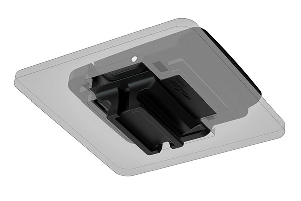 PINCLIP M integrated male part integrated into surface - bottom view