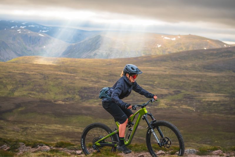 Woman on MTB in Scotland