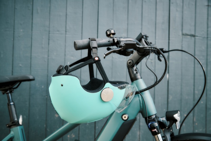 bike helmet on bike