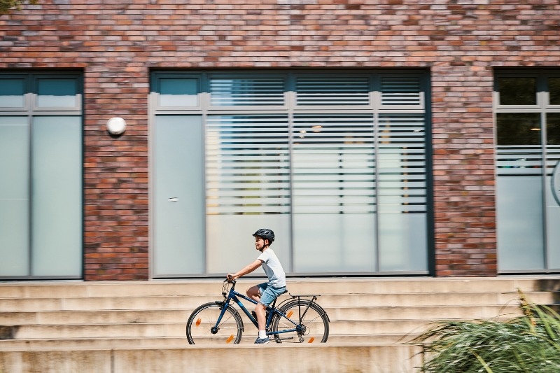 Boy riding bike
