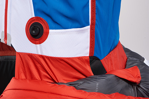 close up of the SNAP female fastener on the blackyak suit