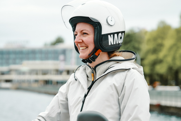 NACA helmet Candy Blue with HOOK alu motorbike