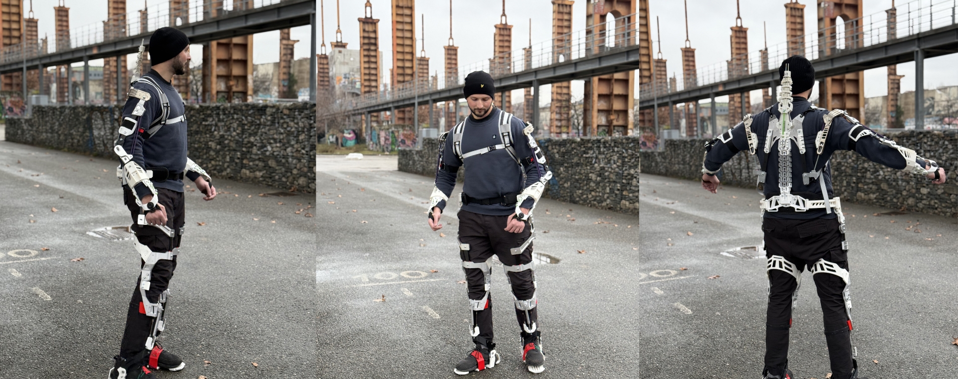 Man wearing exoskeleton