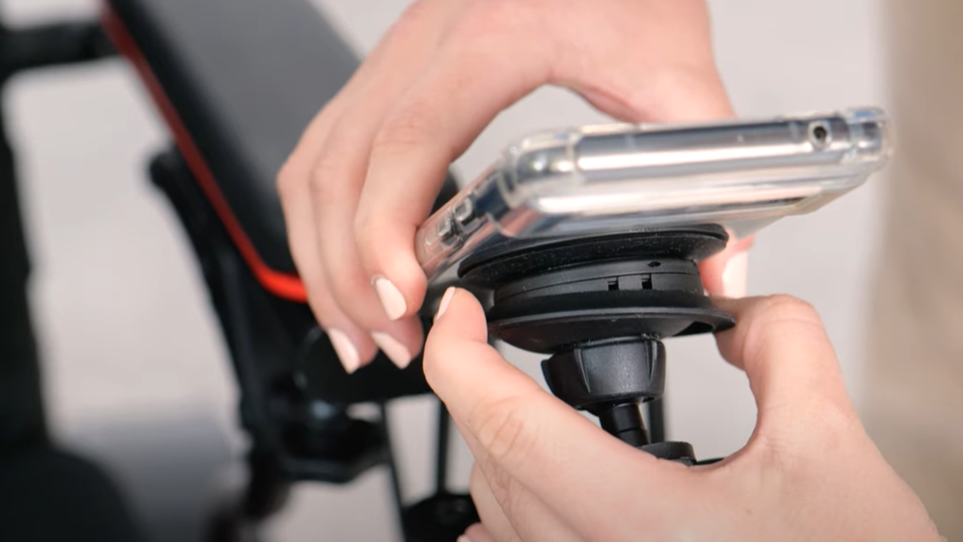 phone on Vacuum Phone holder