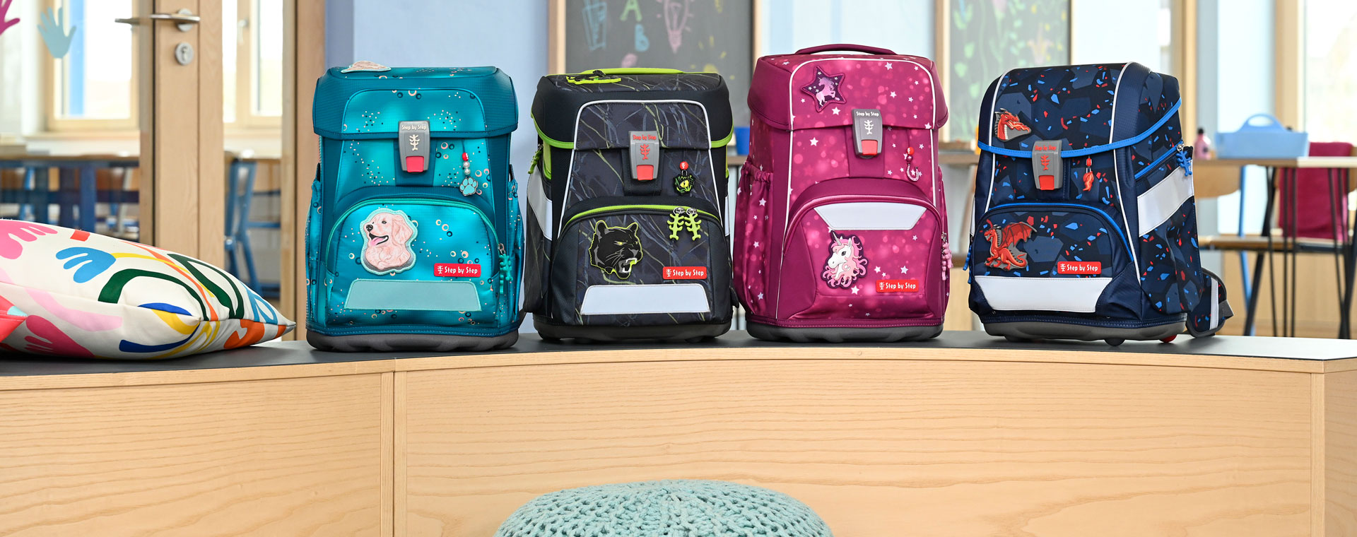 GIANT school bags featuring the FIDLOCK SNAP buckle